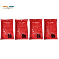 4PCS Emergency Fire Blanket, Fire Blanket, Fire Suppression Blanket for Kitchen, Grill, Fireplace (5