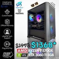 Custom Gaming Desktop Computer PC - Ryzen 7 5700X + RTX 3060 TI 8GB