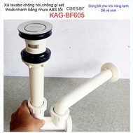 Bộ xả nhấn nhựa Caesar bộ xả lavabo cho chậu rửa mặt sứ KAG-BF605