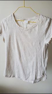 HnM pokka dot biege top casual