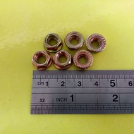 YELLOW FLANGE NUT M6 / NUT BOLT 10 KEYS 10/ YELLOW CAP NUT M6 YELLOW FLANGE NUT/ YELLOW M6 CAP NUT/ 