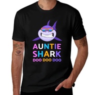 Auntie Shark Doo T-Shirt In Blue Vintage Style Arthonic Clothing Men's Slim Fit
