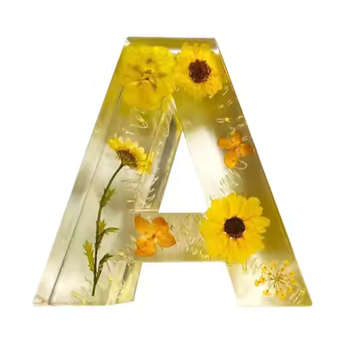 Dry Flower Night Light Flower Night Light Resin Alphabet Pressed Flower Resin Letters With Light DIY