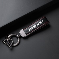 For Alfa Romeo 147 156 159 MITO Giulietta Giulia Stelvio Accessories Car High-Grade Leather Keychain