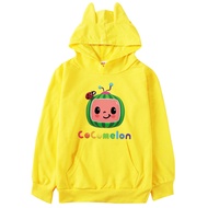 [In Stock] cocomelon Girl Casual Long-sleeved Anime Hoodies Boys Girls Cartoon Cotton Blend Kid's Clothes Pullover Top Outfits Autumn