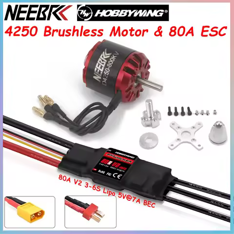 NEEBRC 4250 800KV Outrunner Brushless Motor SKYWALKER V2 80A ESC UBEC Speed Controller for FPV Dron 