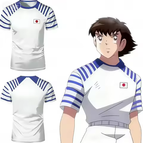 2026 Hot Sell Captain Tsubasa Anime Men's And Women's T-Shirt Japanese Flag Print Summer Short Sleev