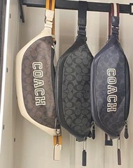 Coach Men' Denim/Chalk Signature Canvas W/Varsity Motif Warren Belt Bag (CB912) 男款胸包 Coach Warren男胸包