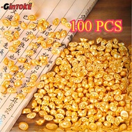 100pcs Mini Gold Yuan Bao Ornaments - Chinese New Year Money Decoration Feng Shui, Yuan Bao Gold Yen