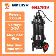 MEUDY 40G2.75(S)F 1-1/2″ 1HP 240V G Sewage Submersible Pump
