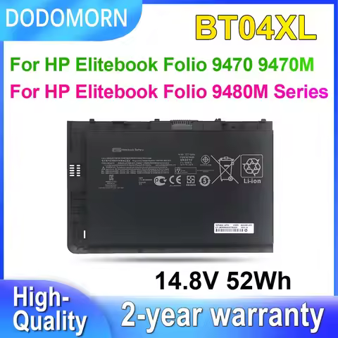 DODOMORN 14.8V 52Wh BT04XL Battery For HP Elitebook Folio 9470 9470M 9480M Series Laptop HSTNN-DB3Z 