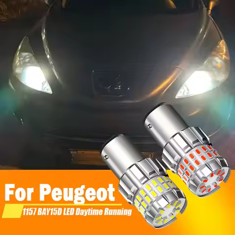 2pcs LED Daytime Running Light DRL Bulb Lamp Canbus No Error P21/5W 1157 BAY15D For Peugeot 408 308 