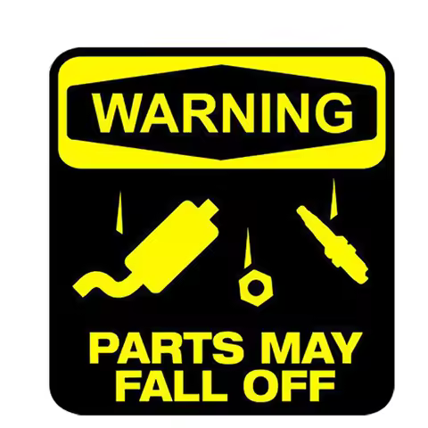 New Design Yellow Warning Parts May Fall Off PVC Fashionable PVC Car Sticker Personality Creative Sc
