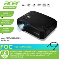 Acer PREDATOR GD711 Projector | MR.JUW11.005 | 4K UHD (3,840 x 2,160) | 4000LED lm (1450lm Native) |