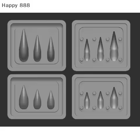 Silicone Nail Art Mold – Transparent DIY Molding Tool For Long And Short Dragon Claw Designs (Sharp 