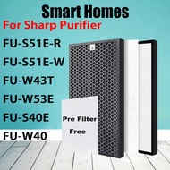 For Sharp Air Purifier FU-S51E-R Hepa Filter and Activated Carton Filter Air Purifier Filter Replacement FU-S51E-W