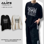 |[ALIFE] HIDE SEEK Layered Knit Short T 2 Colors Versatile Round Neck Thick Dropped Shoulder Sweater