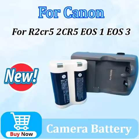 New 6V Battery for R2cr5 2CR5 EOS 1 EOS 3 Rechargeable Lithium Film Camera Black/White High-Capacity