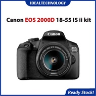 Canon EOS 2000D DSLR Camera and EF-S 18-55 mm f/3.5-5.6 is II Lens, Black