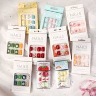 24Pcs Nail Art Nail Care 3d False Nails with Glue D60 Nail Art Nail Care 3d False Nails