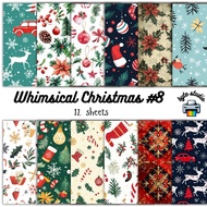 12 Sheets Whimsical Christmas 8 by byte studio | Cardstock Craft Paper Journal Stationery