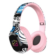 P95 Wireless Headphones with Card Slot, Graffiti Design, Bluetooth 5.4 Music Headphones