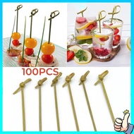 Disposable Flower Knot String Fruit Stick Fork Flower Knot String Bamboo Stick Tomatoes on Sticks St