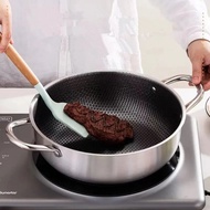 410 Stainless Steel Soup Pot Wok Honeycomb Non-stick Pot Household Kitchen Cookware Hot Pot Inductio