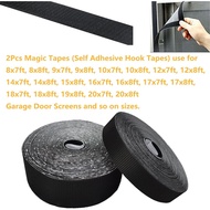 YoFuZiHu [2 Packs] Magic Tapes for 1 or 2 Cars Garage Door Screen, Self Adhesive Hook Tapes Sticky B