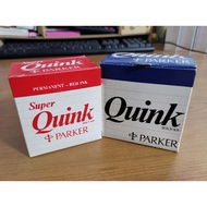 Stock Clearance Parker Super Quink fountain pen Ink permanent ink (Red, Blue Black), 57ml
