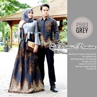 READY JUMBO - BATIK 2593 EKSLUSIF COUPLE//GAMIS MONSCREPE KOMBINASI