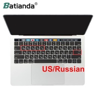 US Russian Layout For Macbook Pro 13 15 inch New 2016 2017 2018 2019Touch Bar &amp; Retina Display Silicone Keyboard Cover Protector Basic Keyboards