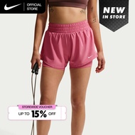 Nike One Dri-FIT Celana Pendek Wanita Mid-Rise 3" 2-in-1 - Peony [DX6013-641]