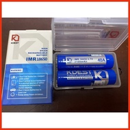 ♚ ♞,♘KDest Blue IMR 18650 Battery 3100mah 40A with case pair