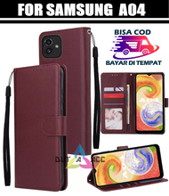 SARUNG BUKU FLIP UNTUK SAMSUNG A04 / LEATHER CASE KULIT UNTUK SAMSUNG A04 / FLIP WALLET KULIT UNTUK