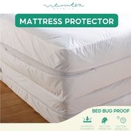 Zipper Mattress Protector Waterproof For Baby Bed Wetting Bedbug Proof Mattress Cover Single/Super Single/Queen/King