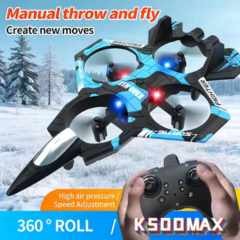 K500 MAX RC Plane Fighter 2.4G Remote Control Stunt Glider 360 ° Rolling Flight Flying EPP Foam Airp