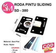 Roda Lemari Geser SD 380 + Rel Timbul SD 380 Pintu Lemari Geser Sliding