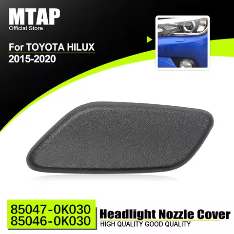 Headlight Washer Nozzle Cover For Toyota Hilux 2015-2020 Unpainted Headlamp Water Spray Jet Cap 8504