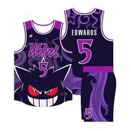 Jersey Cartoon Jersey Suit Gengar Uniform Edwards American Teenager Basketball Jersey