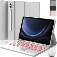 Backlits Trackpad Detachable Keyboard Case+Bluetooth Mouse for Samsung Galaxy Tab S10 FE Plus 13.1 2