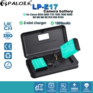 Palo LP-E17 Camera Battery LCD Charger For Canon EOS 200D 750D 760D 800D 9000D M5 M6 R8 R10 R50 R100