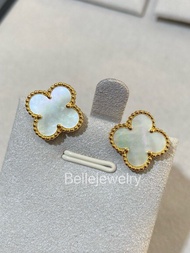 Van Cleef & Arpels earring 白貝母耳環 VCA天然白貝四葉草耳拍
