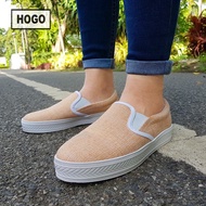 [ส่งเร็วพิเศษ!] HOGO รองเท้าผ้าใบ รองเท้าผ้าใบผู้หญิง Slipon นิ่มสุดๆ กันลื่น ทนทาน คู่เดียวเอาอยู่ 