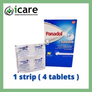 PANADOL SOLUBLE EFFERVESCENT TABLETS 4'S / 1 STRIP ( EXP DATE : 10/2025 )