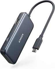 Anker USB C Hub, 4-in-1 USB C Adapter, with 4K USB C to HDMI, 2 USB 3.0 Ports, 60W Power Delivery Charging Port for MacBook Pro 2016/2017/2018, ChromeBook, XPS, and More (Space Grey)