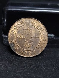 香港1924年 喬治五世大一仙銅幣(One Cent ) 未流通UNC品相，  強轉光，品相如圖,掛號$20