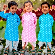 Little Maharaja: Pastel Boys Kurta & Dhoti with Jaipur Prints For Baby Boys and Kids Jippa Concept K