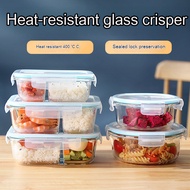 3Pcs/set Glass Microwave Lunch Box Heat Resistant Storage Container Lunch Box Set 3件套玻璃便当饭盒 可微波炉加热上班