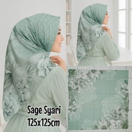 Hijab Segiempat Standar & Syari Motif Manda Series Warna Hijau Sage
